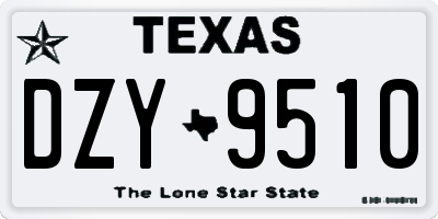 TX license plate DZY9510