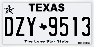 TX license plate DZY9513