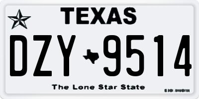 TX license plate DZY9514