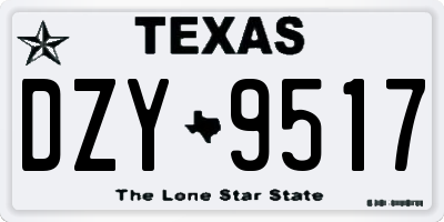 TX license plate DZY9517