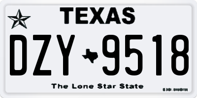 TX license plate DZY9518