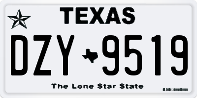 TX license plate DZY9519