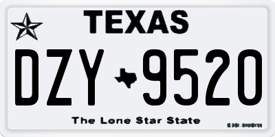 TX license plate DZY9520