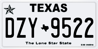 TX license plate DZY9522