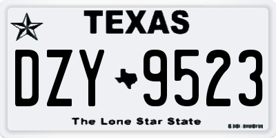 TX license plate DZY9523