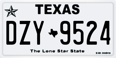 TX license plate DZY9524