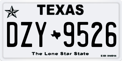 TX license plate DZY9526