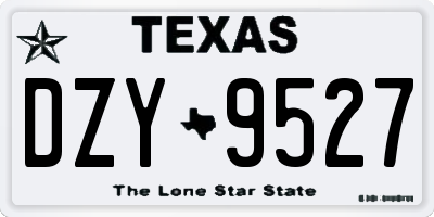 TX license plate DZY9527