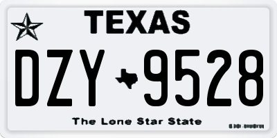 TX license plate DZY9528