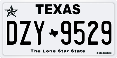 TX license plate DZY9529