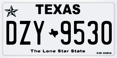 TX license plate DZY9530