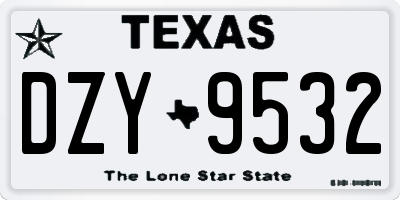 TX license plate DZY9532