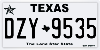 TX license plate DZY9535