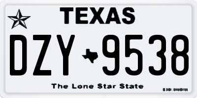 TX license plate DZY9538