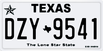 TX license plate DZY9541