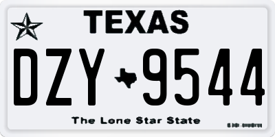 TX license plate DZY9544