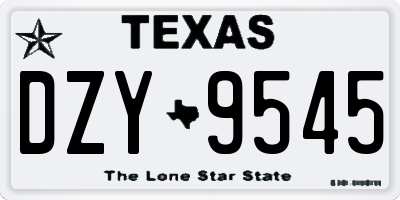 TX license plate DZY9545