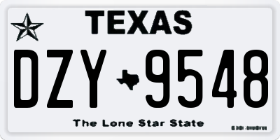 TX license plate DZY9548