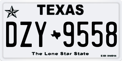 TX license plate DZY9558