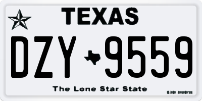 TX license plate DZY9559