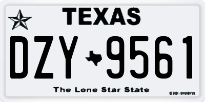 TX license plate DZY9561