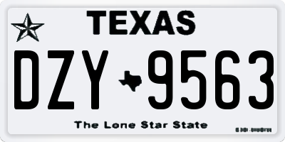 TX license plate DZY9563