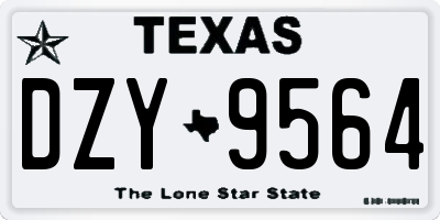 TX license plate DZY9564