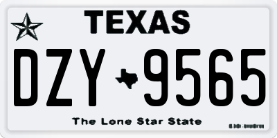 TX license plate DZY9565