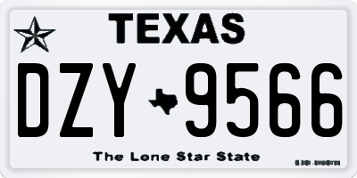 TX license plate DZY9566