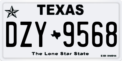 TX license plate DZY9568