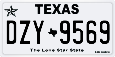 TX license plate DZY9569