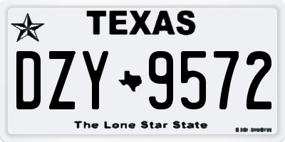 TX license plate DZY9572