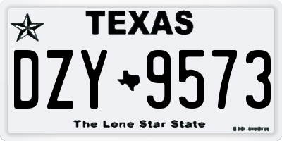 TX license plate DZY9573