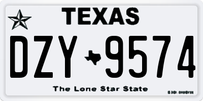 TX license plate DZY9574