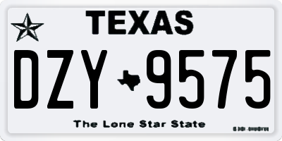 TX license plate DZY9575