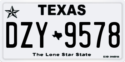 TX license plate DZY9578