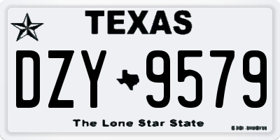 TX license plate DZY9579