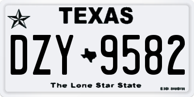 TX license plate DZY9582