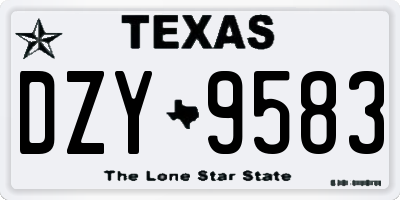 TX license plate DZY9583