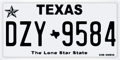 TX license plate DZY9584