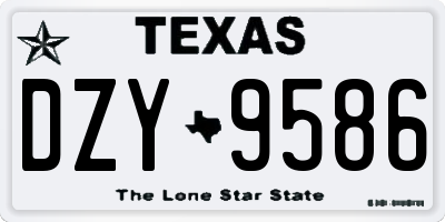 TX license plate DZY9586