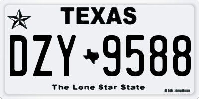 TX license plate DZY9588