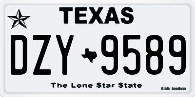 TX license plate DZY9589