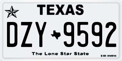 TX license plate DZY9592