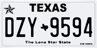 TX license plate DZY9594