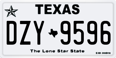 TX license plate DZY9596