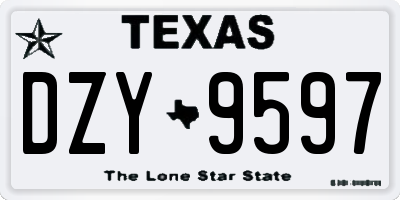 TX license plate DZY9597