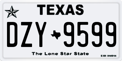 TX license plate DZY9599