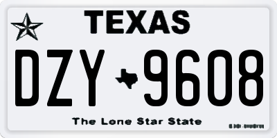 TX license plate DZY9608