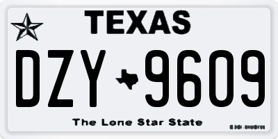 TX license plate DZY9609